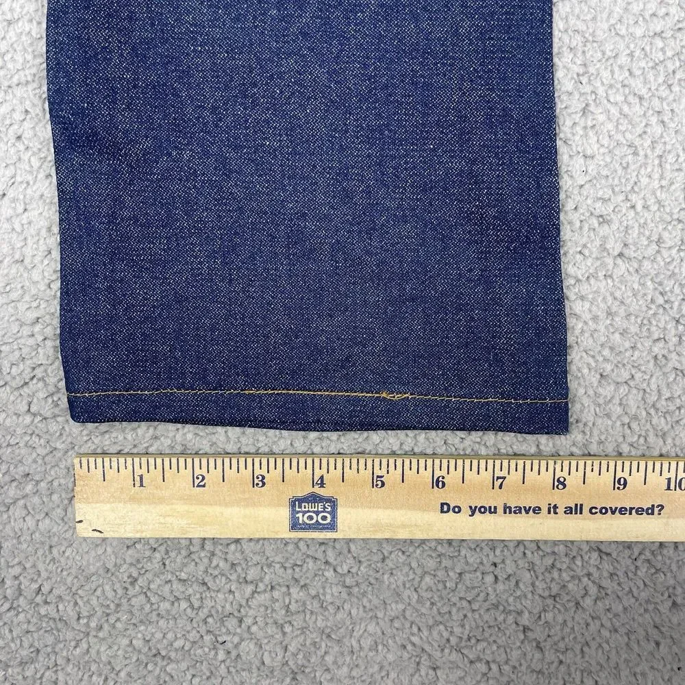 VTG Deadstock Wrangler Jeans Mens 27x35 Blue Western Bootcut Flare 80s Raw‎ NWT - Picture 12 of 16
